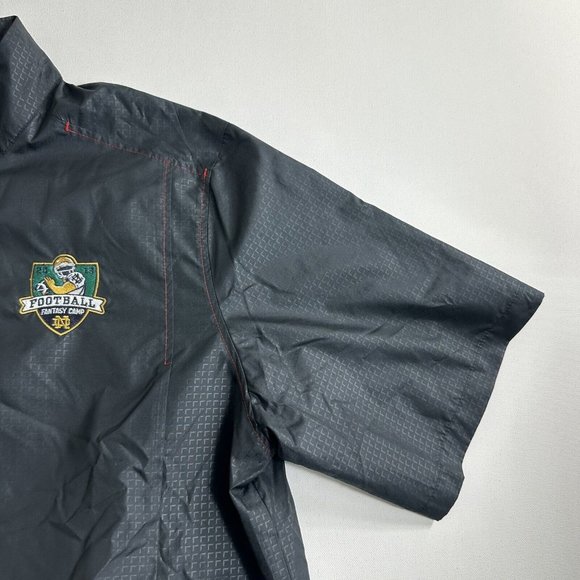 Adidas Windbreaker Mens Size Large Pullover Black Notre Dame ClimaProof 1/4 Zip - Picture 4 of 10